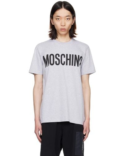 Moschino グレー ロゴプリント Tシャツ - ホワイト