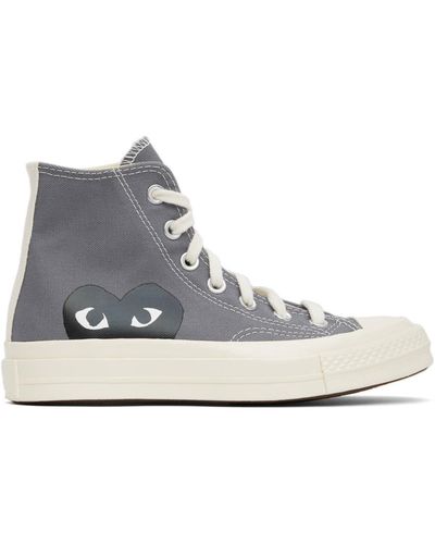 COMME DES GARÇONS PLAY Comme des garçons play baskets montantes chuck 70 grises à image édition converse - Noir