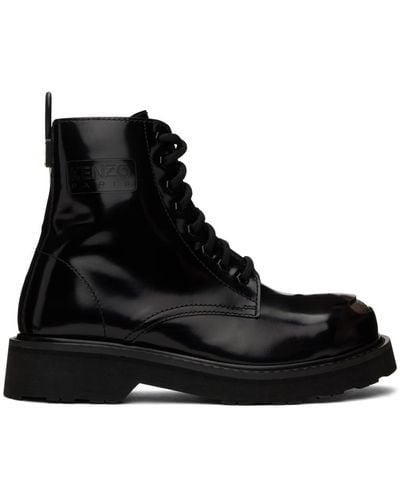 KENZO Smile Lace-up Boots - Black