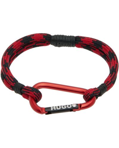 HUGO Red Branded Carabiner Bracelet