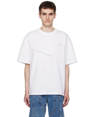 Feng Chen Wang ホワイト レイヤード Tシャツ