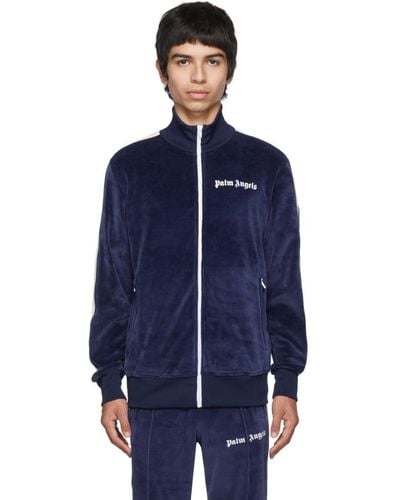 Palm Angels Blue Chenille Track Jacket