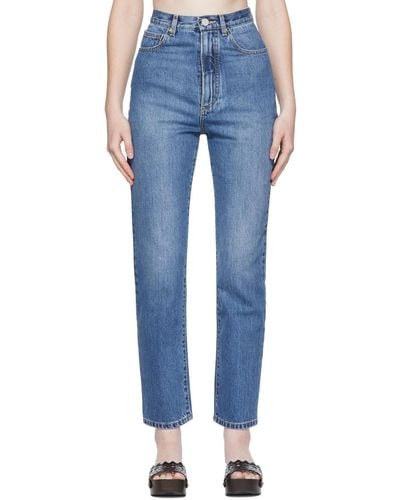 Alaïa Blue High-waist Straight Jeans