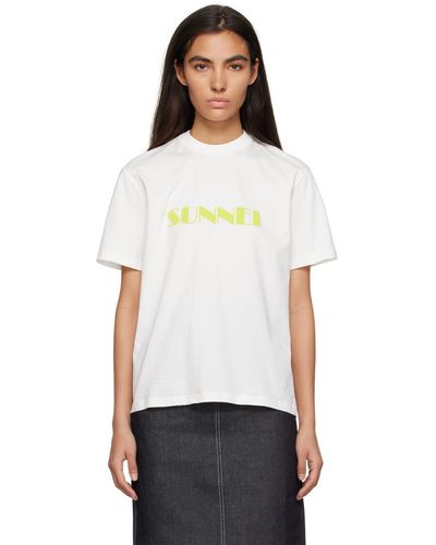 Sunnei T-shirt blanc à logo imprimé