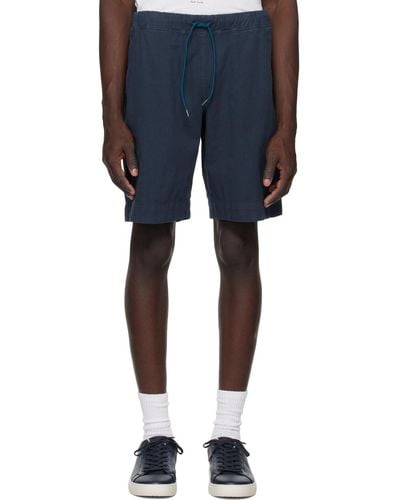 PS by Paul Smith Navy Embroidered Shorts - Blue