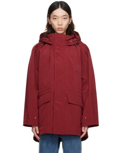 WOOYOUNGMI Red Hooded Jacket