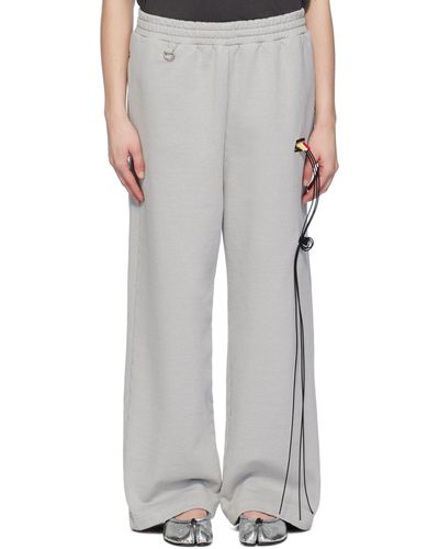 Doublet Pantalon de survêtement gris à connecteur rca décoratif - Blanc