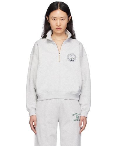 Sporty & Rich Grey Central Park Sweater - White