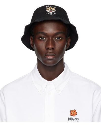 KENZO Black Paris Reversible Bucket Hat - Multicolour