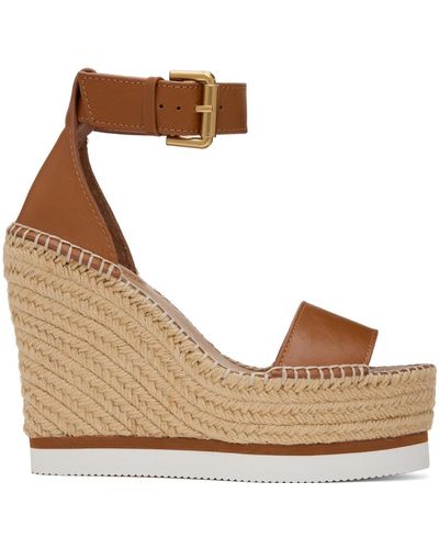 See By Chloé Tan Glyn Espadrille Sandals - Natural