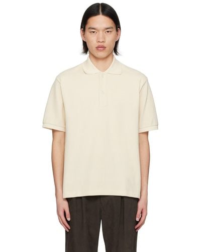 AURALEE Off- Button Up Polo - Natural