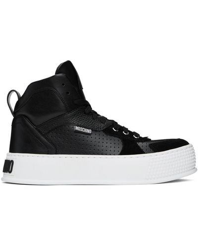 Moschino Black Bumps & Stripes High-top Trainers