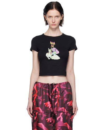 Anna Sui T-shirt graphique noir - Rouge