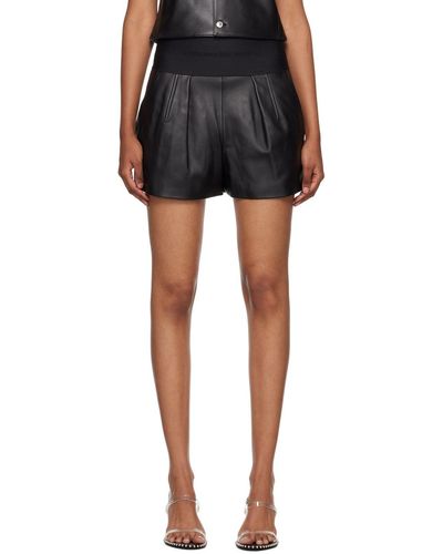 alexander wang black leather shorts