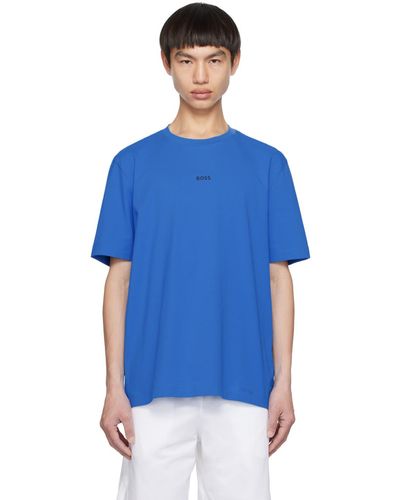 BOSS ブルー リラックスフィット Tシャツ