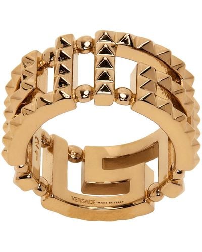 Versace Gold Greca Ring - Metallic