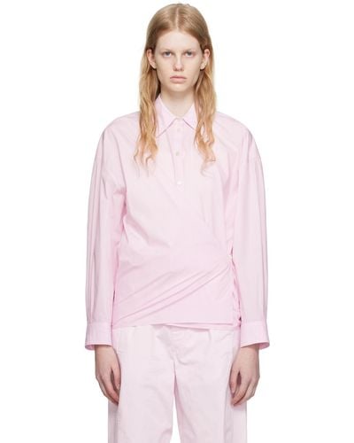 Lemaire Pink Straight Collar Twisted Shirt