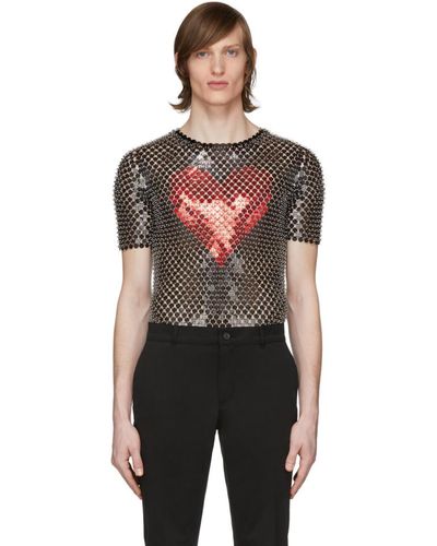 Rabanne T-shirt noir Heart