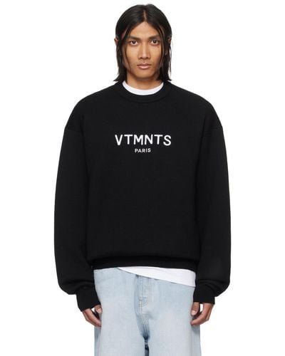 VTMNTS ロゴ刺繍 セーター - ブラック