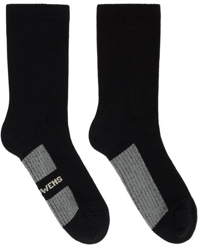 Rick Owens Black & Off-white Glitter Socks