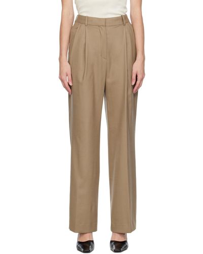 Loulou Studio Taupe Solo Trousers - Brown