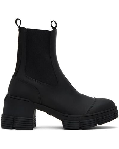 Ganni Chunky-sole Ankle Boots - Black