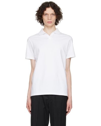 Filippa K ホワイト スプレッドカラー ポロシャツ