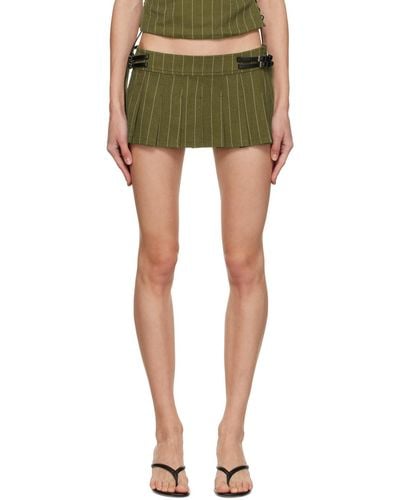 Miaou Khaki Reno Miniskirt - Green