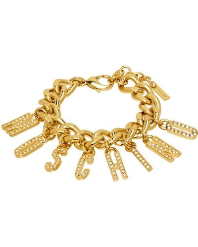 Moschino Gold Crystal Curb Chain Bracelet - Metallic