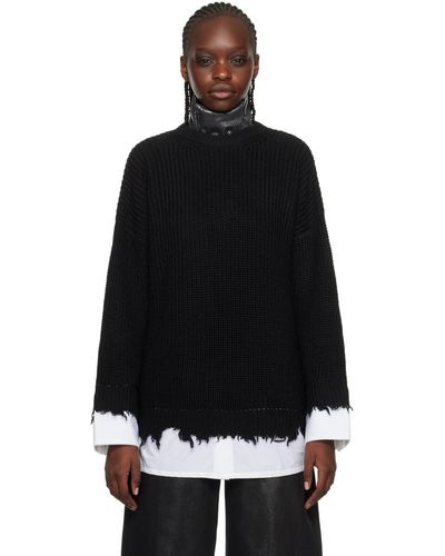 MM6 by Maison Martin Margiela Pull étagé noir