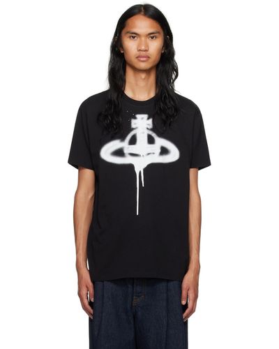 Vivienne Westwood T-shirt noir à orbe à effet aérosol