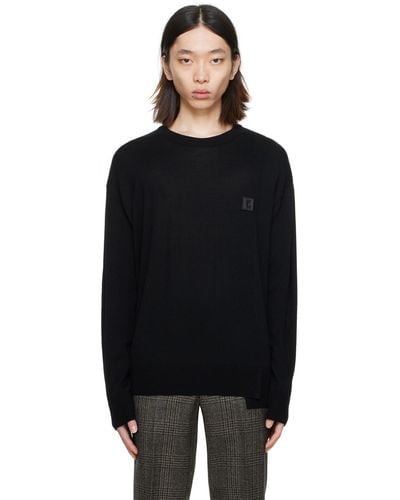 WOOYOUNGMI Black Asymmetric Hem Sweater