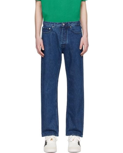 Palm Angels Indigo Loose Jeans - Blue