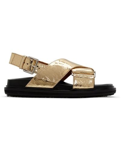 Marni Gold Snake Fussbett Sandals - Metallic