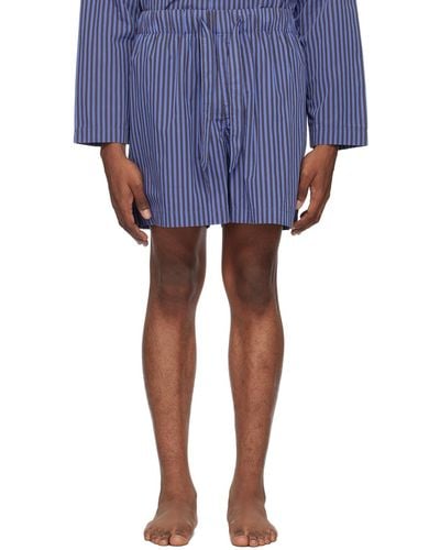 Tekla Drawstring Pyjama Shorts - Blue
