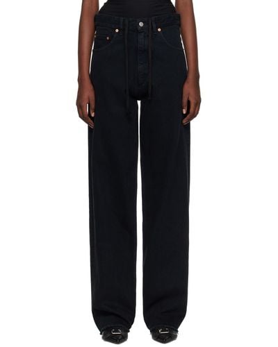 MM6 by Maison Martin Margiela Black Layered Jeans