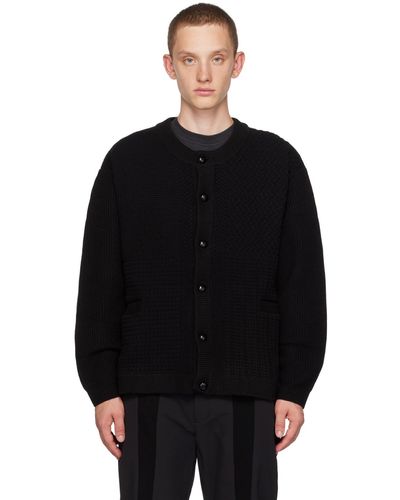 White Mountaineering Mountaineering cardigan noir à patchwork