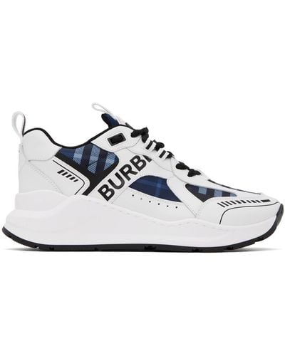 Burberry Sean Check-print Canvas Low-top Sneakers - White