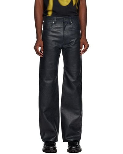 WOOD WOOD Henry Leather Trousers - Black