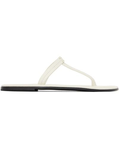 Totême Toteme Off-white 'the T-strap' Sandals - Black