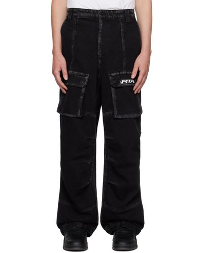 RTA Wide-leg Denim Cargo Trousers - Black