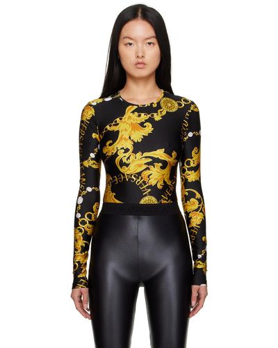 Versace Jeans Couture Baroque-print Bodysuit - Black