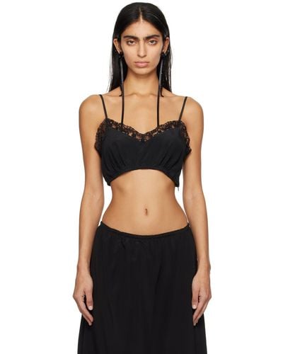 Simone Rocha Soutien-gorge léger noir à fronces