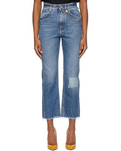 Givenchy Blue Cropped 4g Chain Jeans