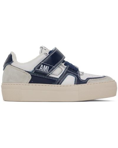 Ami Paris Blue & White Ami De Cœu Sneakers - Black