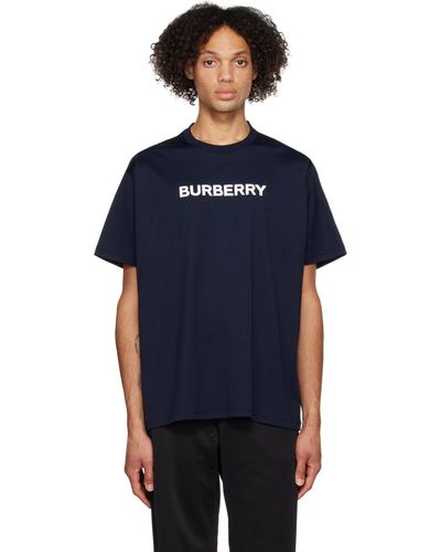 Burberry ネイビー ロゴ Tシャツ - ブルー