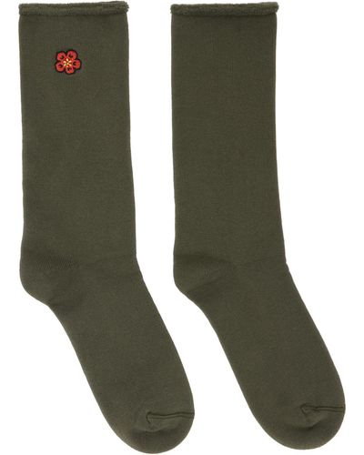 KENZO Khaki Boke Flower Socks - Green