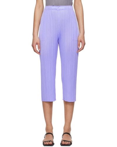 Pleats Please Issey Miyake Blue Monthly Colours May Trousers
