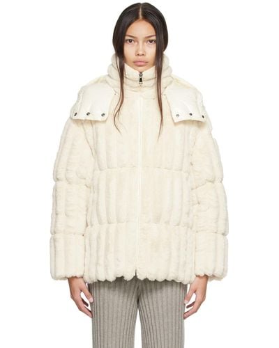 Moncler Fare Quilted Faux Fur Jacket - Natural