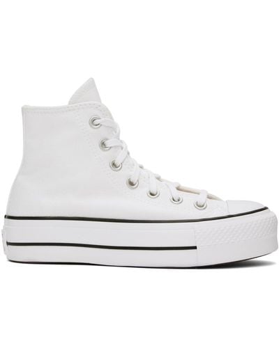 Converse Chuck Taylor All Star Canvas Platform High Top Trainers - White